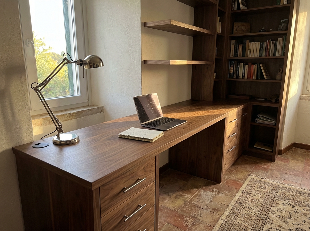 Secretária com arrumação integrada — Fabricação de Móveis em Cascais