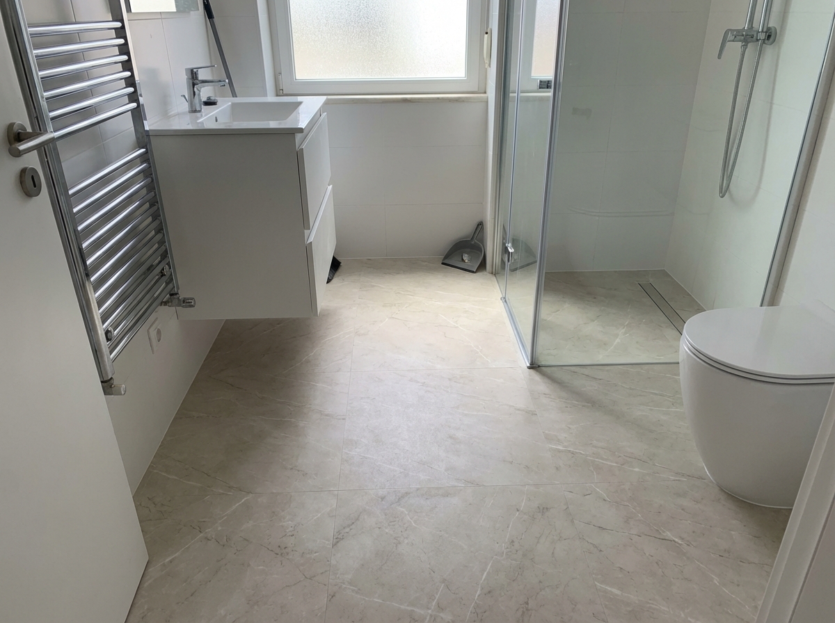 Piso vinílico em casa de banho impermeável